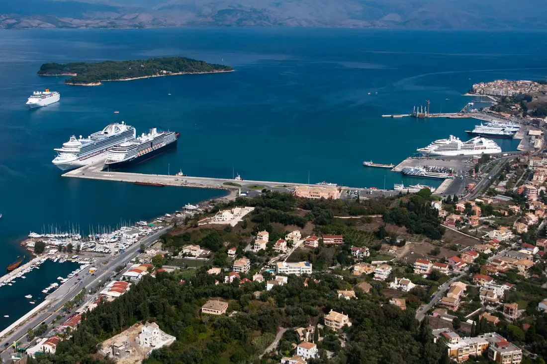Port corfu greece