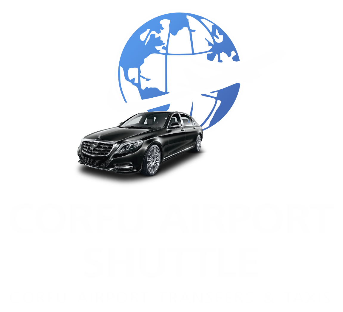 corfu airport shuttle logo new white